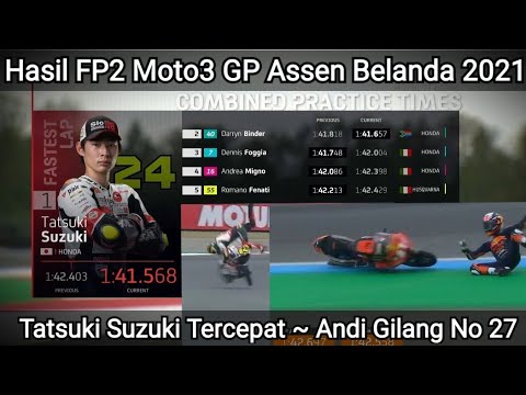 Suzuki Hasil FP2 Moto3 GP Assen Belanda 2021 Tatsuki